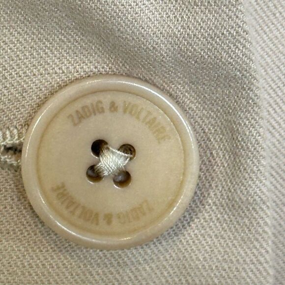 Zadig & Voltaire Victor Tan Fringe Linen Blazer | Size 8 - Picture 3 of 7